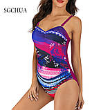 Жіночий суцільний (злитий, закритий) купальник р.XL (50-52), фото 3