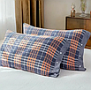Наволочки на подушки з бавовни 75х50 см синя клітинка 2шт, фото 3