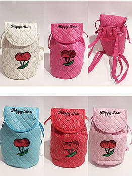 Рюкзак яскравий дитячий дошкільний стьобаний з клапаном 23*24 см принт Вишні в різних кольорах Nina