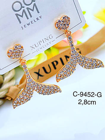 Сережки Xuping позолота, фото 1