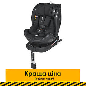 Дитяче автокрісло (+0-1-2-3, 0-36 кг, isofix, поворот 360) El Camino i-BASE ME 1109 Jet Black Чорний