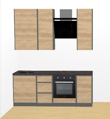 Кухня модульна Графіті 2 м графіт/дуб крафт золотий, фото 1