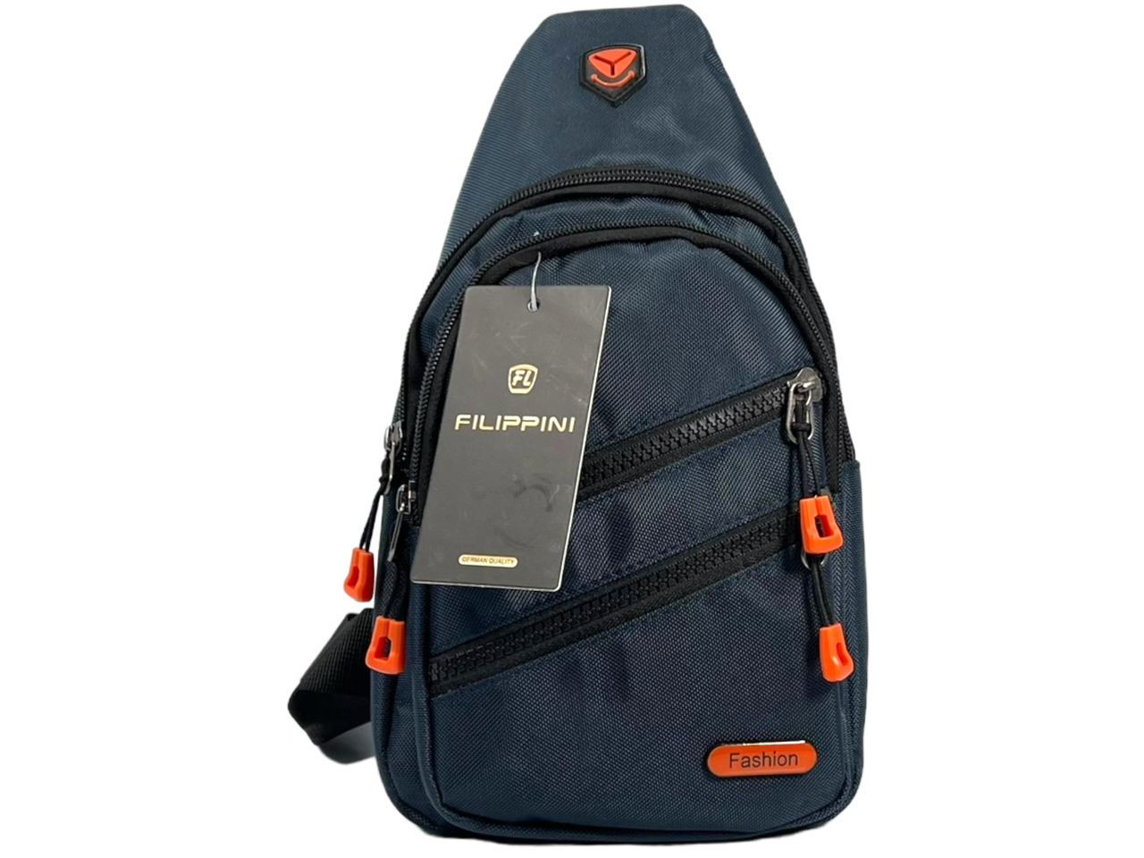 Стильна сумка-слінг на чотири віділеня колір синій