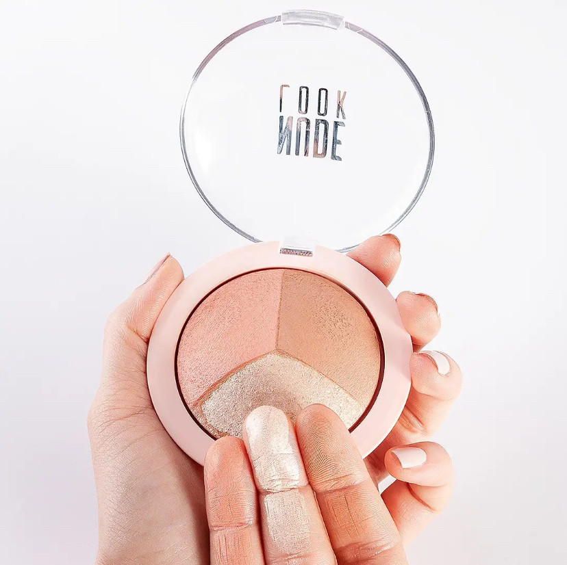 Палітра для контурингу Golden Rose Nude Look Baked Trio Face Powder 3 в 1, 9,5 г, фото 1