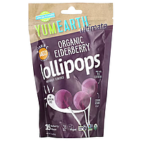 Льодяники Organic Elderberry Lollipops YumEarth Ultimate 15 льодяників