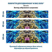 Покриття для підвіконня, м'яке скло з фотодруком Морський глибинний рельєф, 35 х 100 см, ПО-tx416, фото 4