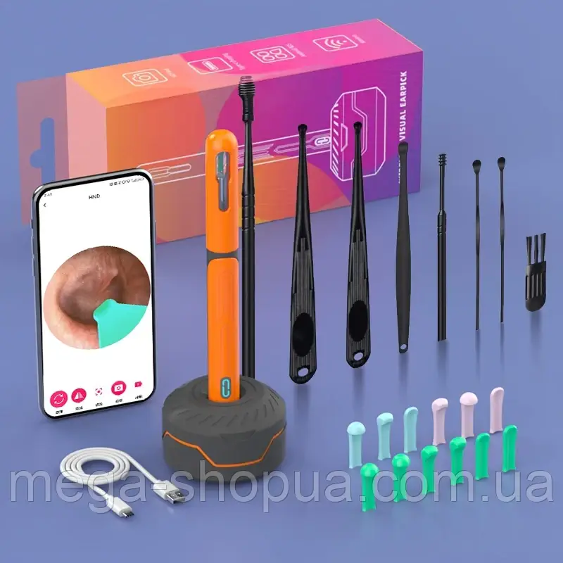 Отоскоп бороскоп багатоцільовий Wi-Fi HD - Ендоскоп для телефону та смартфона Android та iOS DER90-N