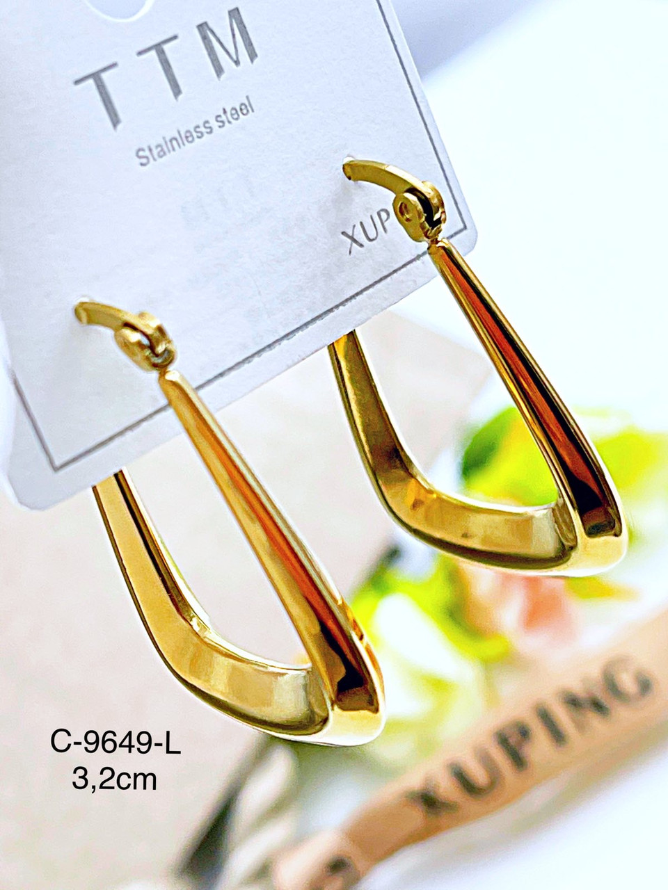 Сережки Stainlees steel Xuping позолота 14 до