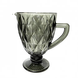 Глечик з кольорового сірого скла Кварц 1100 мл  6437