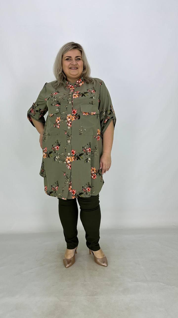 Подовжена вільна туніка-сорочка "Софі" 62-64 66-68