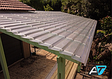 Навіс із профільного монолітного полікарбонату прозорий, фото 2