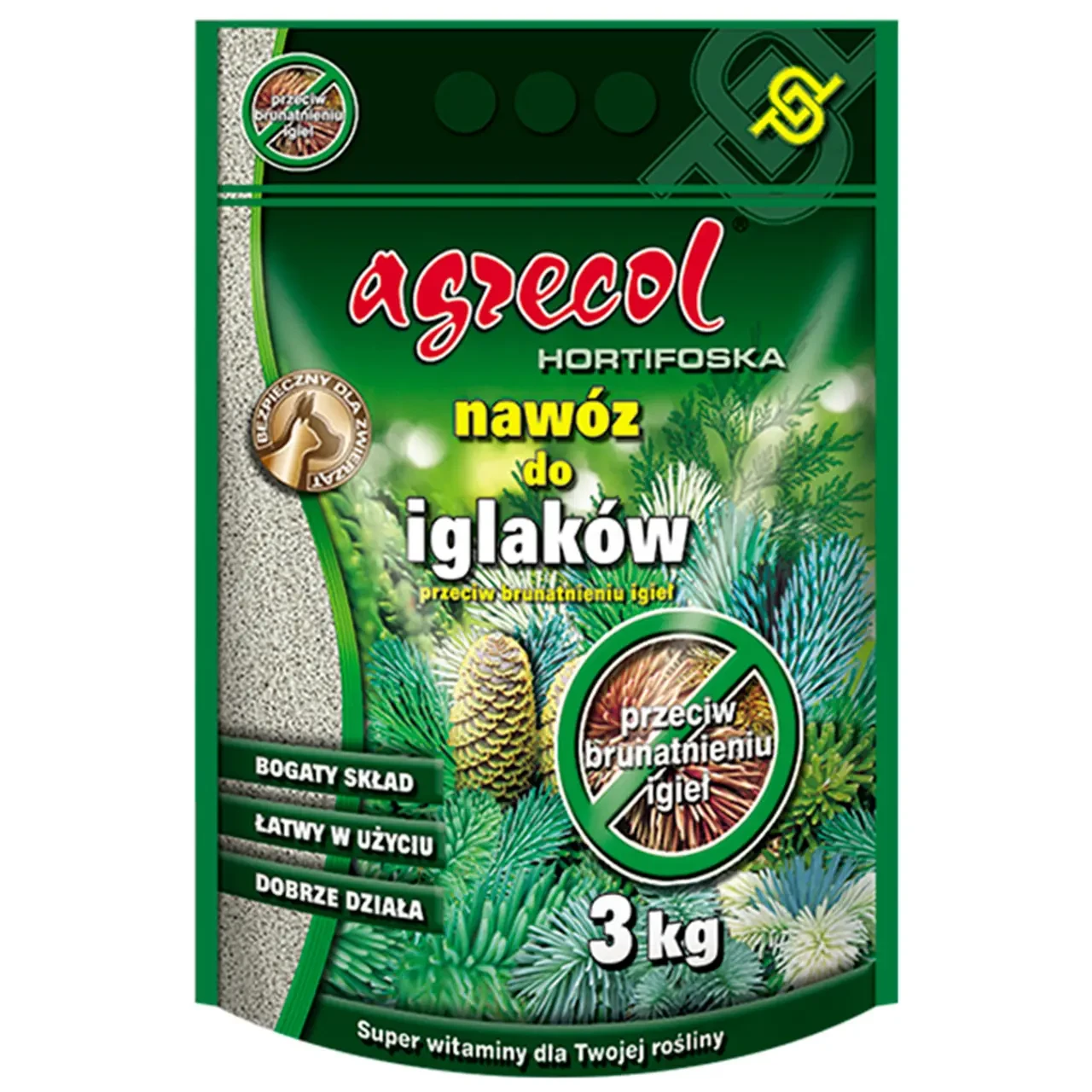 Добриво Agrecol для хвойних від пожовтіння 3 кг, фото 1