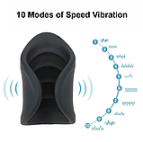 Вібратор 2в1 для чоловічої мастурбації, Силіконова насадка на член, Інтимні іграшки, фото 4