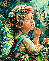Картина за номерами Шепіт крил 40х50см Акриловий живопис Розмальовування за номерами дівчинка ангел Brushme BS53986
