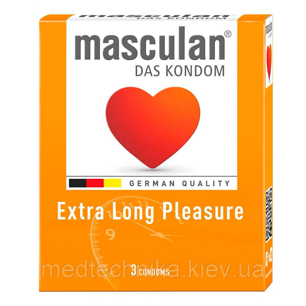Презервативи Extra Long Pleasure, 3 шт, Masculan, фото 1