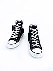Конверси високі чорні текстильні Кеди Converse вінтажні на високій білій підошві унісекс, фото 2