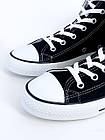Конверси високі чорні текстильні Кеди Converse вінтажні на високій білій підошві унісекс, фото 7