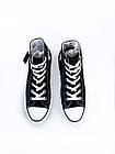 Конверси високі чорні текстильні Кеди Converse вінтажні на високій білій підошві унісекс, фото 4