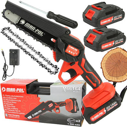 Акумуляторна міні-пила Mar-pol M66164 (2x аккумулятори), фото 1