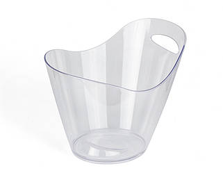 Відро для льоду з однією ручкою з полістиролу прозоре 5 л