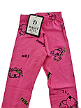 Лосини дитячі Туреччина 3, 4, 5, 6, 7 років з принтом тонкі рожевий (ЛД26), фото 2