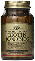 Биотин Solgar, высокоэффективный, 10000 мкг, 60 капсул