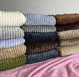 Плед велсофт м'яка полоска Євро Розміру 200-220см колір Рожевий, фото 5