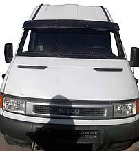Козирьок на лобове скло V1 (чорний глянець, 5мм) для Iveco Daily 1999-2006 рр