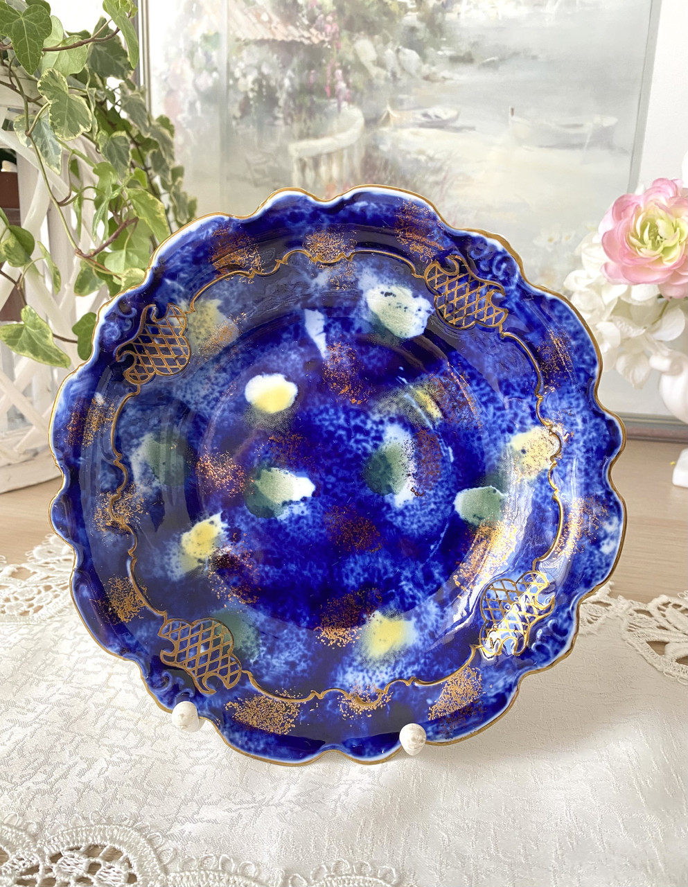 Красива фарфорова страва, порцеляна, кобальт, Wallendorf, Німеччина, 20 см, фото 1