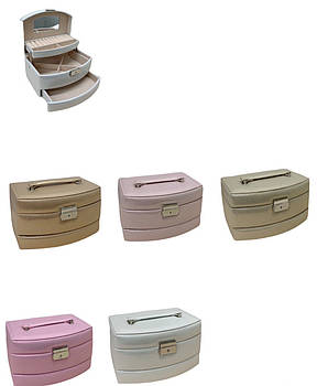 Скринька органайзер 22*13 см для прикрас, косметики на замочці з дзеркалом Nina