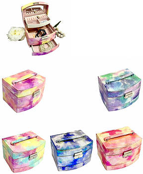 Скринька органайзер 16*13 см для прикрас, косметики на замочці з дзеркалом Nina