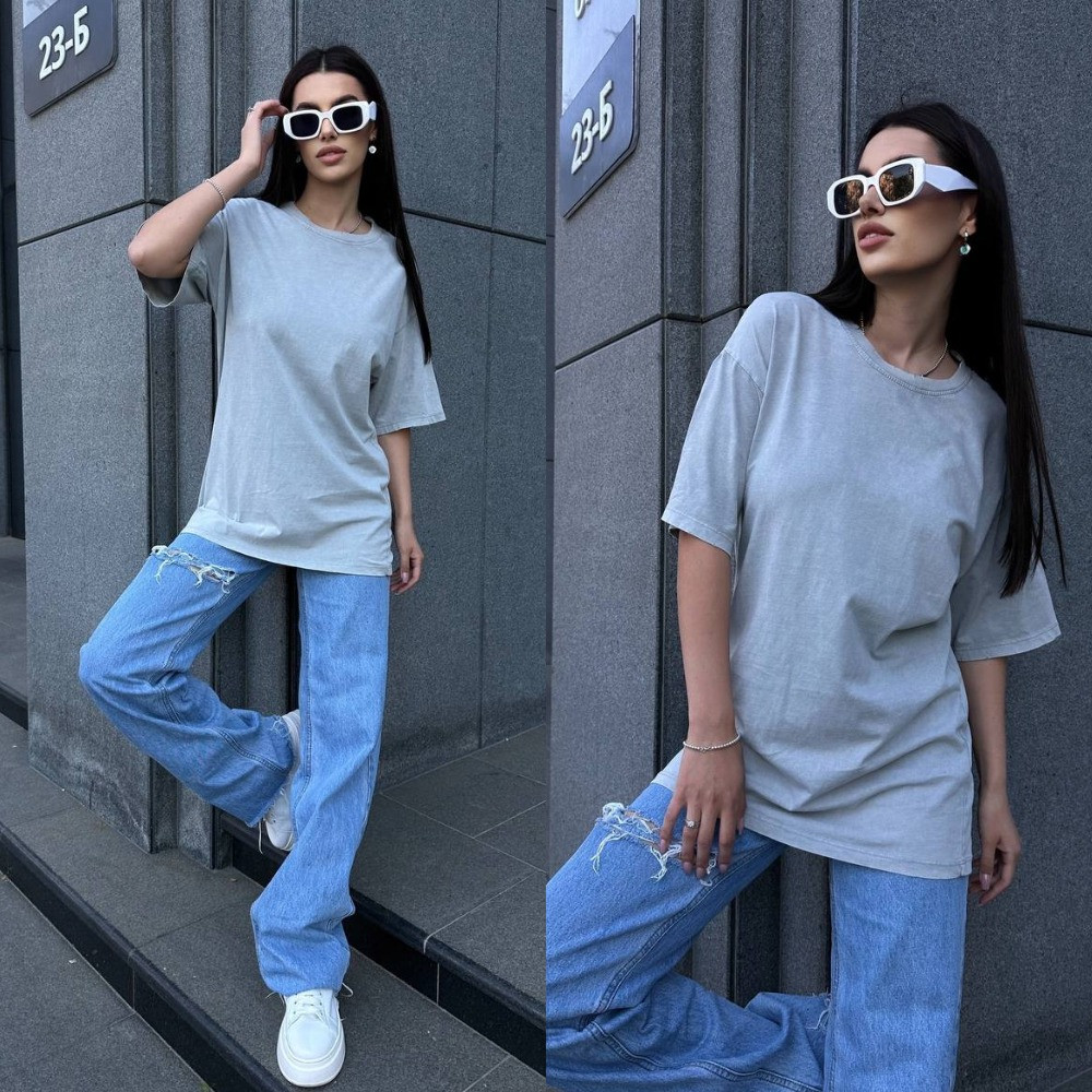 Жіноча сіра турецька футболка, фото 1