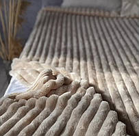 Плед Шарпей м'яка полоска Євро Розміру 200-220см колір Пісочний