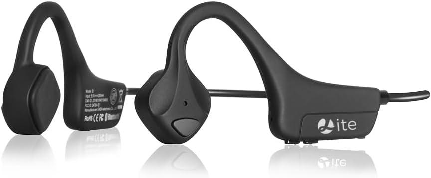 Навушники з кістковою провідністю Bluetooth, бездротова гарнітура з відкритими вухами і мікрофонами, легка титанова