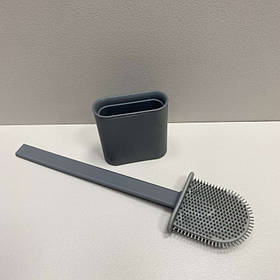 Йоршик для унітазу з силіконовою щіткою підвісний A-Plus 20064 сірий