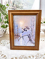 Колекційна німецька дерев'яна ключниця з дикими качками, дерево, олово, Німеччина