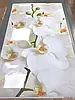 Покриття для підвіконня, м'яке скло з фотодруком Білі орхідеї, 35 х 100 см, ПО-fl1033767, фото 4