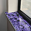 Покриття для підвіконня, м'яке скло з фотодруком Клумба фіолетових квітів, 60 х 100 см, ПО-tx380, фото 2