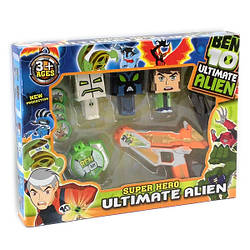 Ben ten Бен Тен фігурки трансформери + годинник з дисками + пістолет