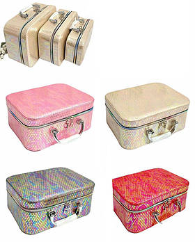 Набір скриньок для біжутерії 3 в 1 Скринька органайзер для прикрас в різних кольорах Nina