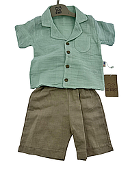 Костюм 9, 12, 18 місяців Туреччина літній на хлопчика для новонародженого хакі (КДНМ2467)