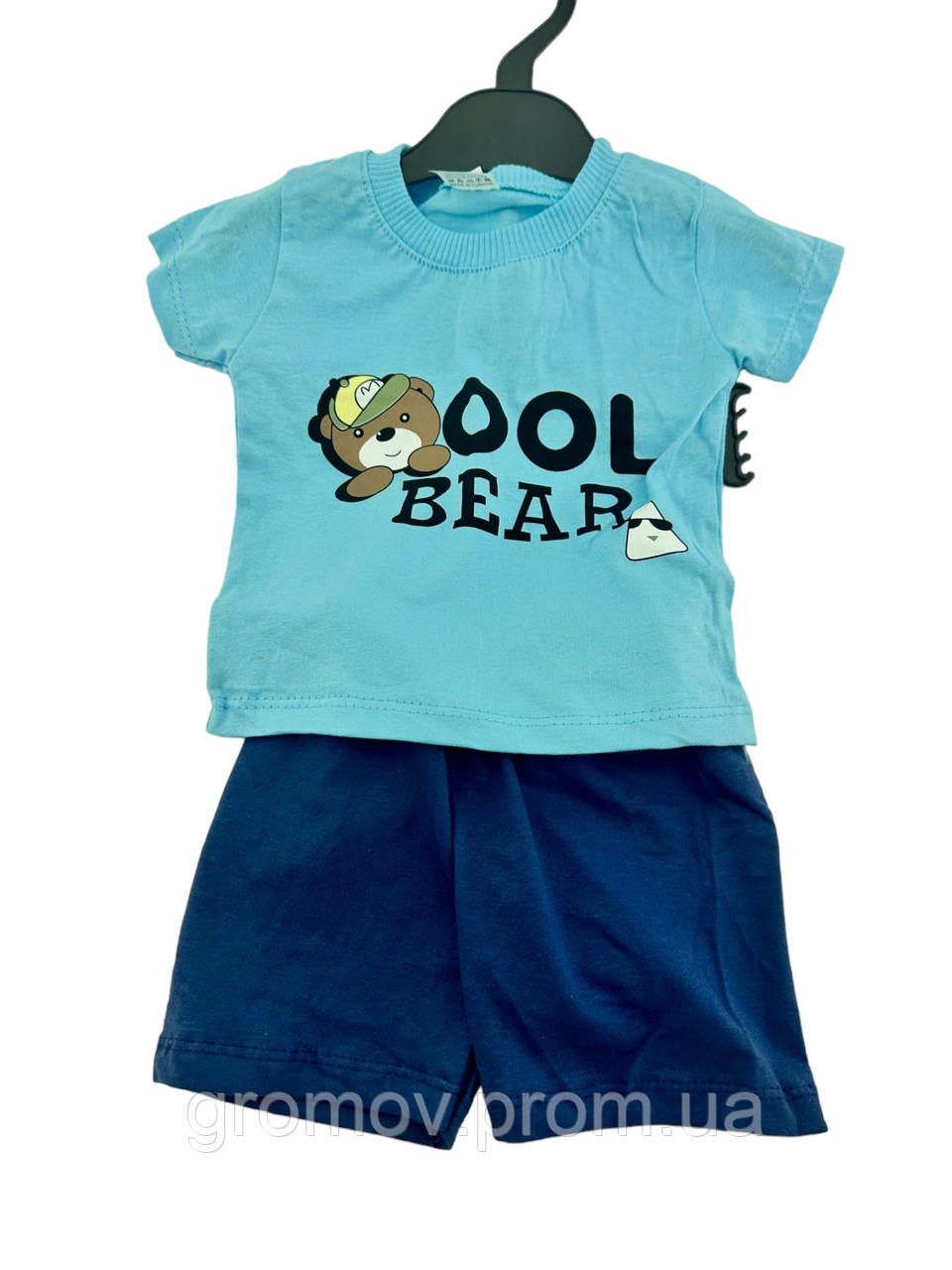 Костюм 9, 12 місяців Туреччина літній на хлопчика для новонародженого блакитного (КДНМ2464), фото 1