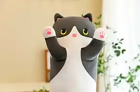 Дитяча плюшева м'яка іграшка, обіймашка для сну Кіт Батон 70 см