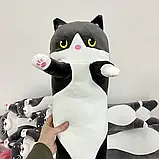 Дитяча плюшева м'яка іграшка, обіймашка для сну Кіт Батон 70 см, фото 6