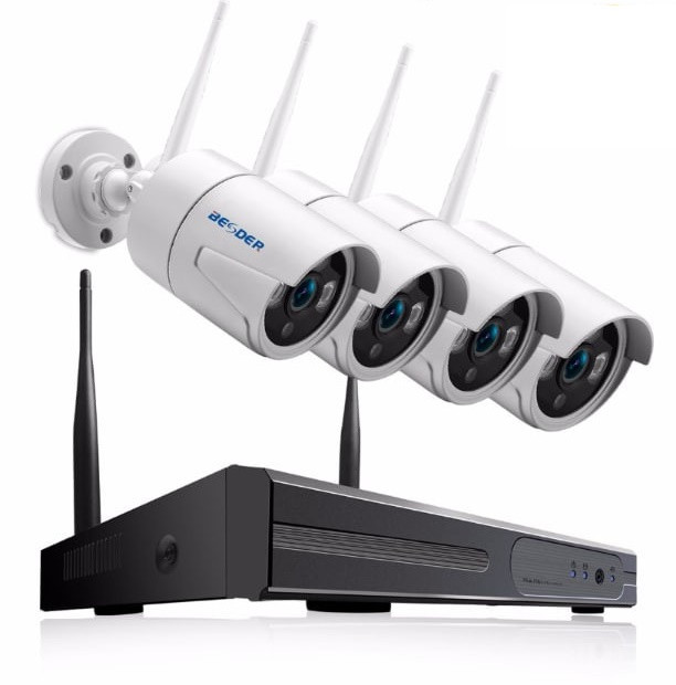 Комплект IP камер BESDER провідний 4 камери 720p POE v15
