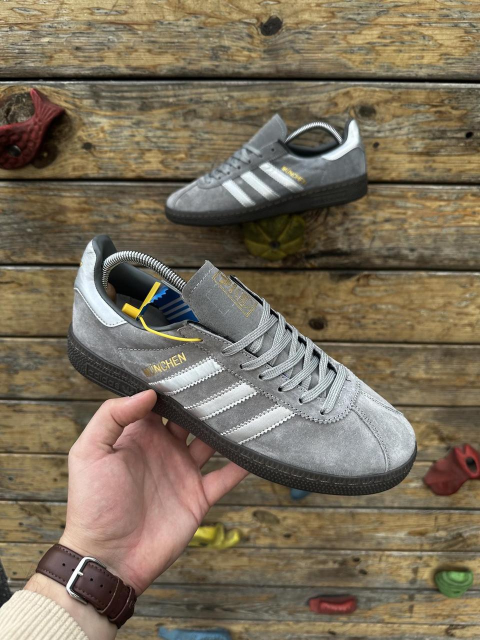 Кроссовки мужские Adidas Munchen серые, Кеды мужские замшевые Адидас ...