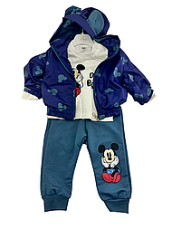 Костюм 6, 9, 12, 18 місяців Туреччина трикотажний для новонародженого хлопчика синій (КДНМ2467)