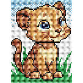 Алмазна мозаїка без підрамника для дітей "Маленький лев" Ідейка AMM1022, 15х20 см , Toyman