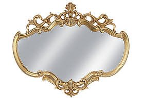 Фігурне настінне дзеркало в золотистій рамі 53.5*44.5*2.5см Бароко стиль, полістоун