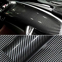 Плівка вінілова для обклеювання авто карбонова чорно-біла 152 см на 100 см